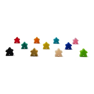 Classic Meeple Figures Mega Pack (55PCS 11 Color) - Board Game Accessory DnD Pieces Upgrade