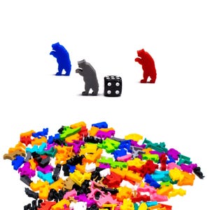 Standing Bear Meeple Figures for Board Games - DnD Board Game Accessories Pieces Upgrade Miniatures