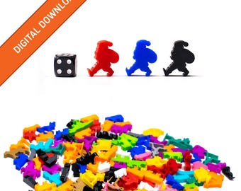 Santa Claus Meeple Figures | STL Digital Download | 3D Printable Model | BoardGameSet