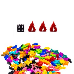 Compteur de jetons de feu pour jeux de société - Miniatures de mise à niveau des pièces du MDN