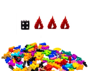 Fire Token Counter for Board Games - DnD Board Game Accessories Pieces Upgrade Miniatures