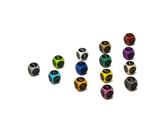 BGS Dice Black Background with Numbers for Board Games - Board Game Accessory Pieces Upgrade