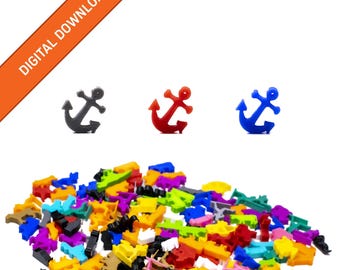 Ship Anchor Meeple  | STL Digital Download | 3D Printable Model | BoardGameSet