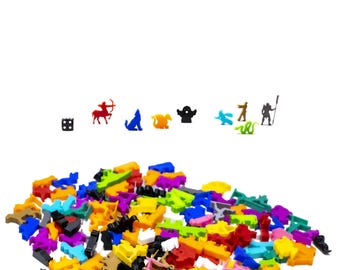 Evil Nightmares Meeple Set | Board Game Upgrade Tokens, 8 Random Colors