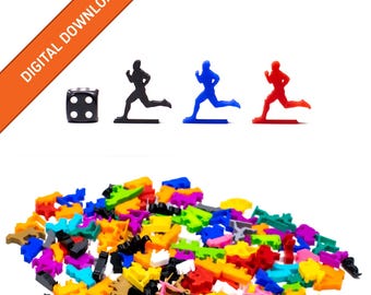 Runner Meeple Figurines | STL Digital Download | 3D Printable Model | BoardGameSet