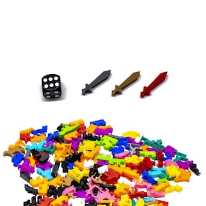 Sword Meeples Token for Board Games - DnD Board Game Accessories Pieces Upgrade Miniatures