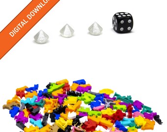 Diamond Miniatures | STL Digital Download | 3D Printable Model | BoardGameSet