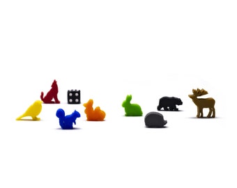 Waldtier-Spielfiguren-Set | Spielfiguren-Upgrade für Brettspiele, 8 zufällige Farben