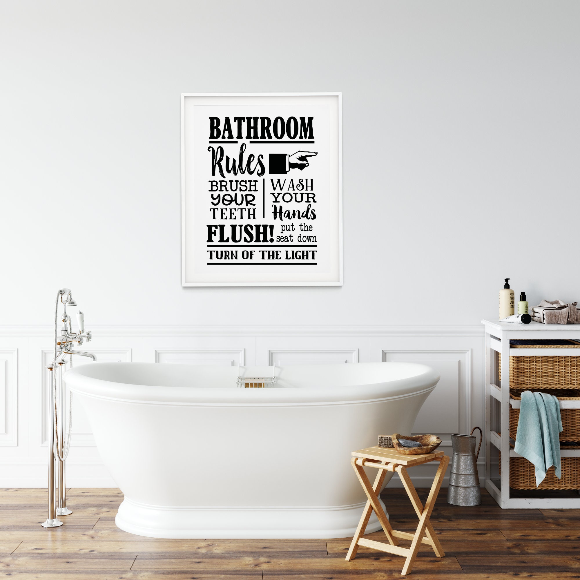 Badezimmer Regeln Poster als Sofort-Download Badezimmer | Etsy