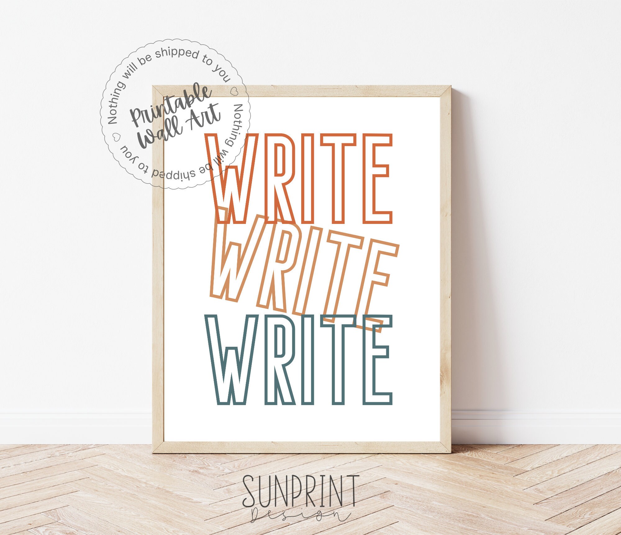 PRINTABLE Writer Wall Art Office Wall Decor Writers Gift | Etsy