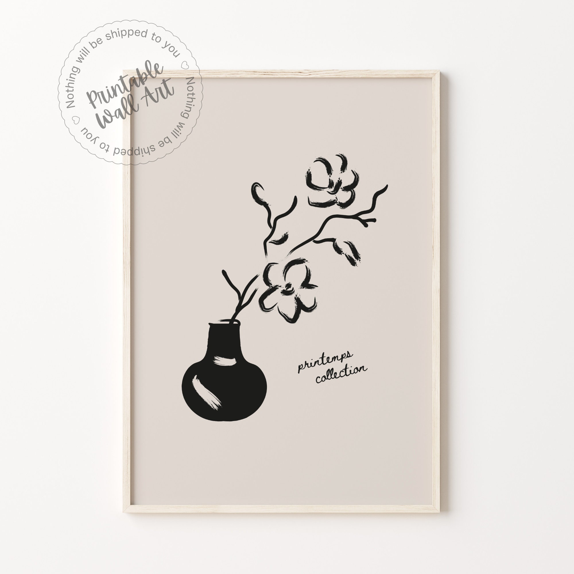Printable Neutral Mid Century Modern Boho Wall Art Minimalist - Etsy