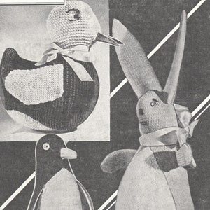 Vintage 1940s Knitting Pattern for Childrens Stuffed Toys - Bestway 1577