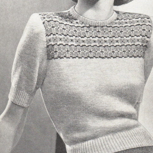 Ladies Fair-isle Slipover / Vest 1940s Vintage Pattern PDF - Etsy