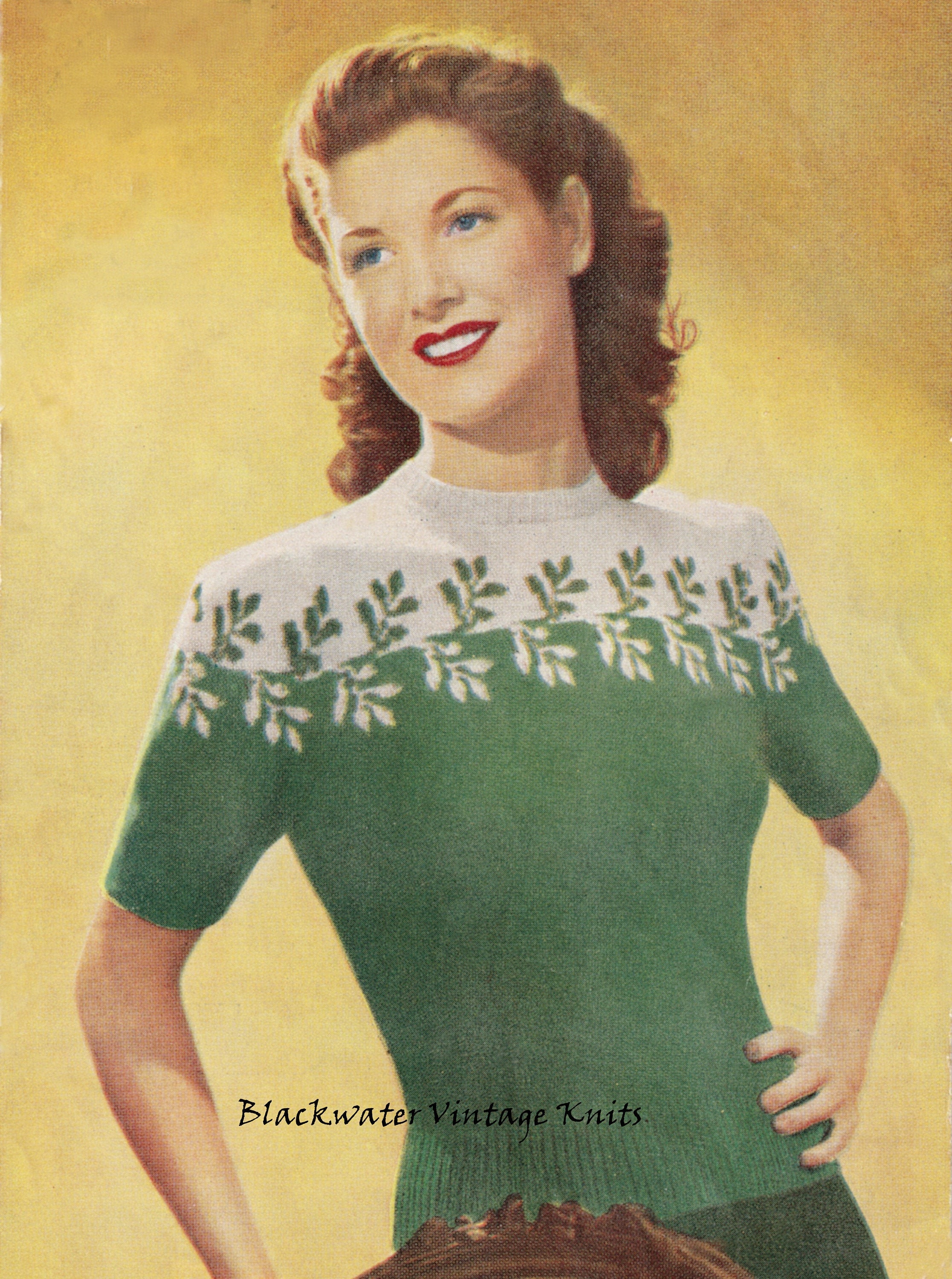 VINTAGE - ▪️40’s【FASHION HILL】VINTAGE KNIT Vintage Knit Mock-Neck Top | Garnet Hill