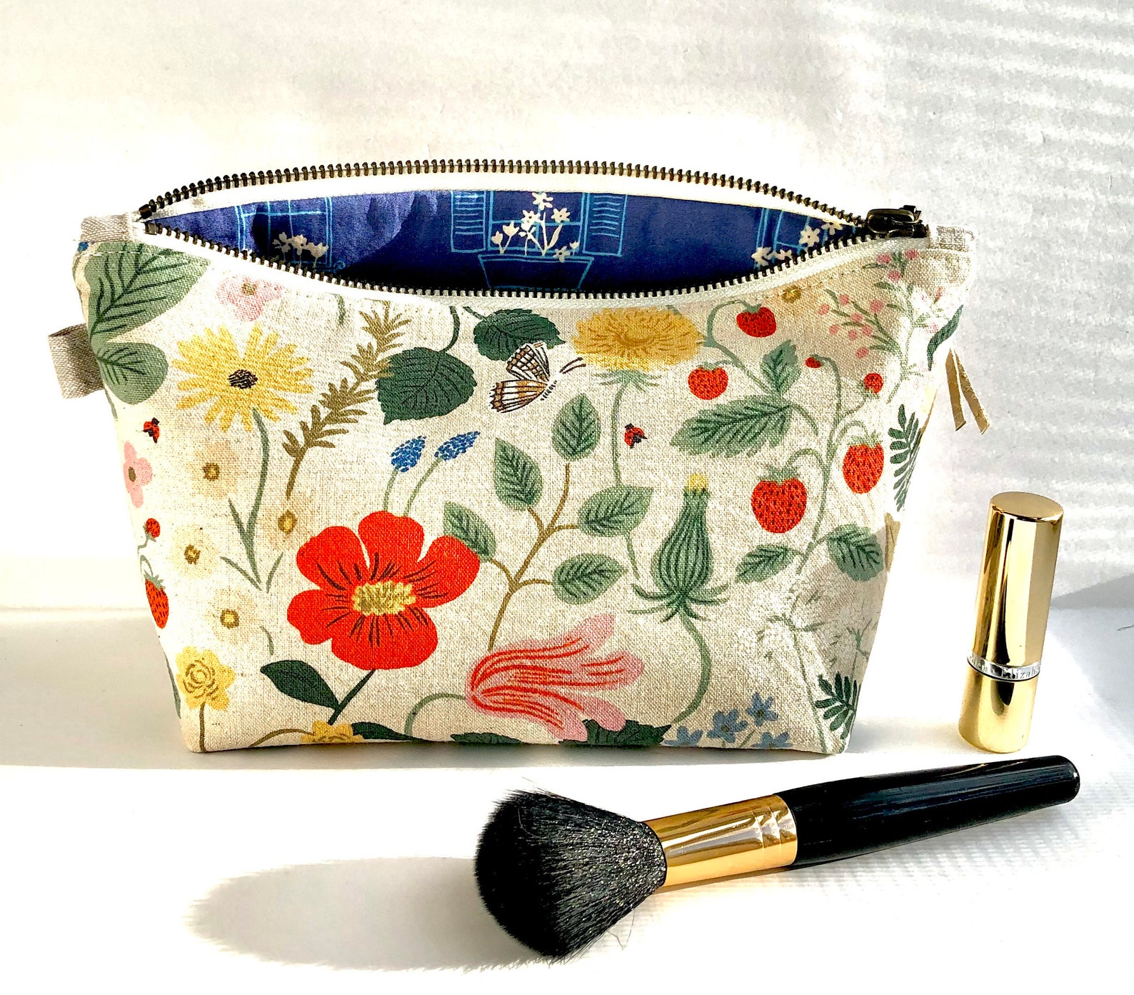 rifle paper floral linen canvas with essex linen medium