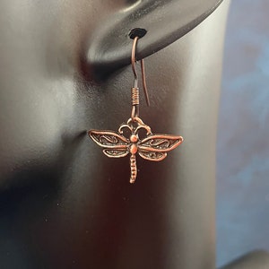 Dragonfly Earrings: dragonfly jewelry, copper earrings, unique jewelry