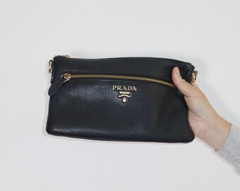 Leather clutch bag Prada Black in Leather - 14193264