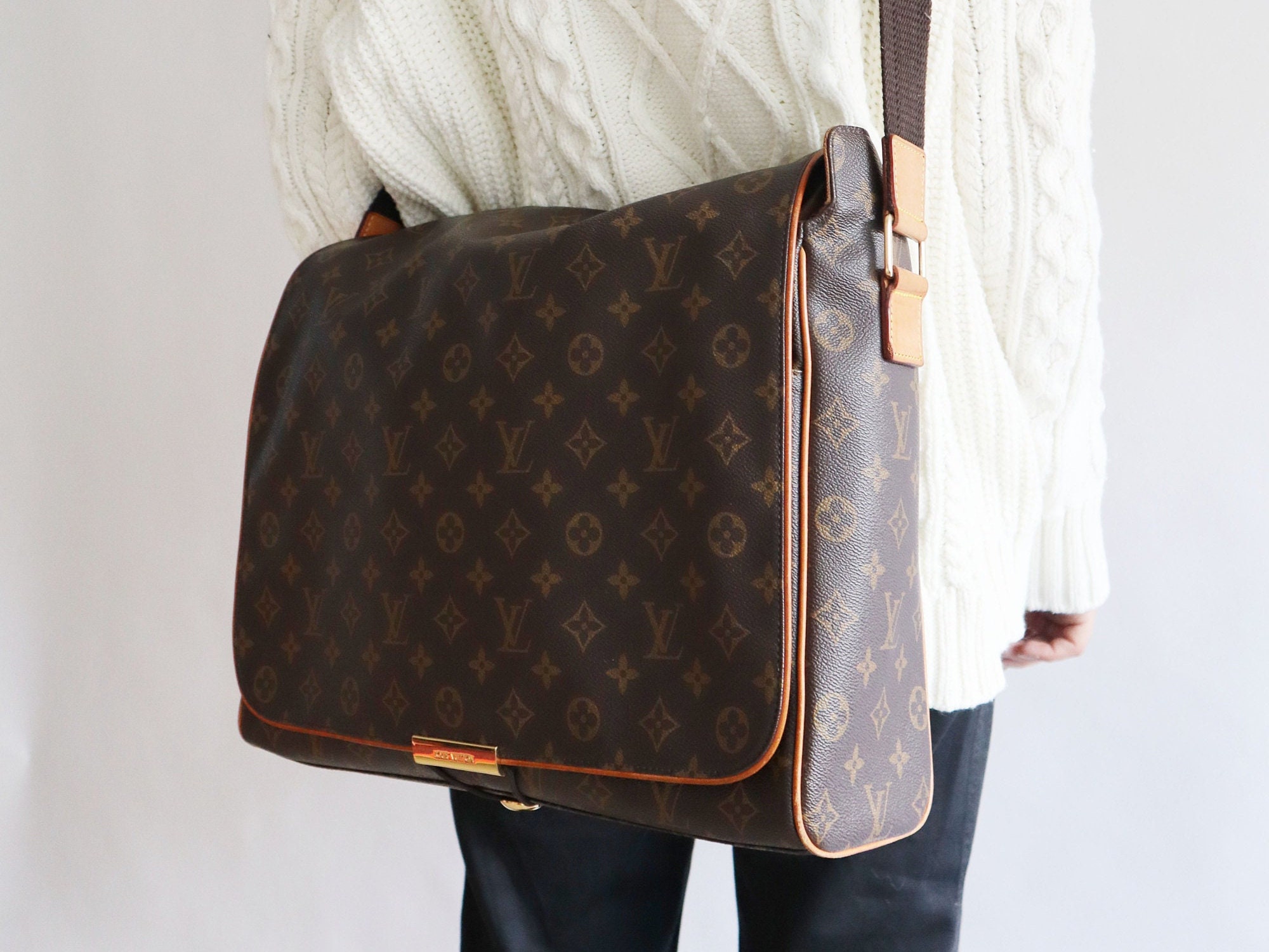 Louis Vuitton Monogram Canvas Abbesses Messenger Bag For Sale at