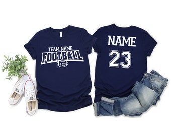 Custom Team Name Football Jersey Shirt: Personalized  Name & Number Sports Tee