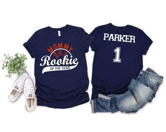 Rookie of the Year Custom Baseball Family Matching T-Shirts: Personalized Name & Number