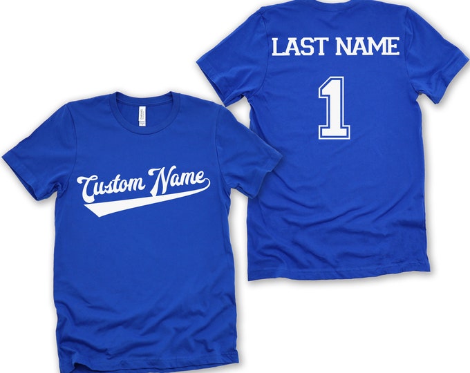 Custom Team Name Baseball Jersey T-Shirt: Personalized Name & Number, Matching Family Tee