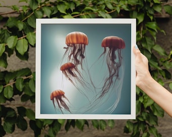 Instant Download Relaxing Jellyfish Digital Printable Wall Art
