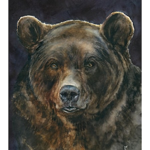 Original Watercolor Grizzly