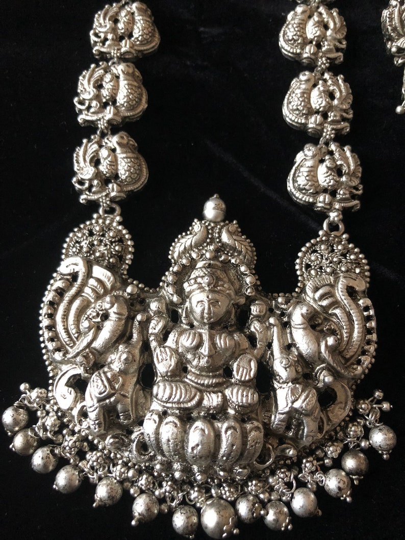 Iconic Collection|Traditional Collection Trending Matte Silver Peacock Pendant Jewelry Set Ethnic Vibe Unique Designs Designer Jewelry