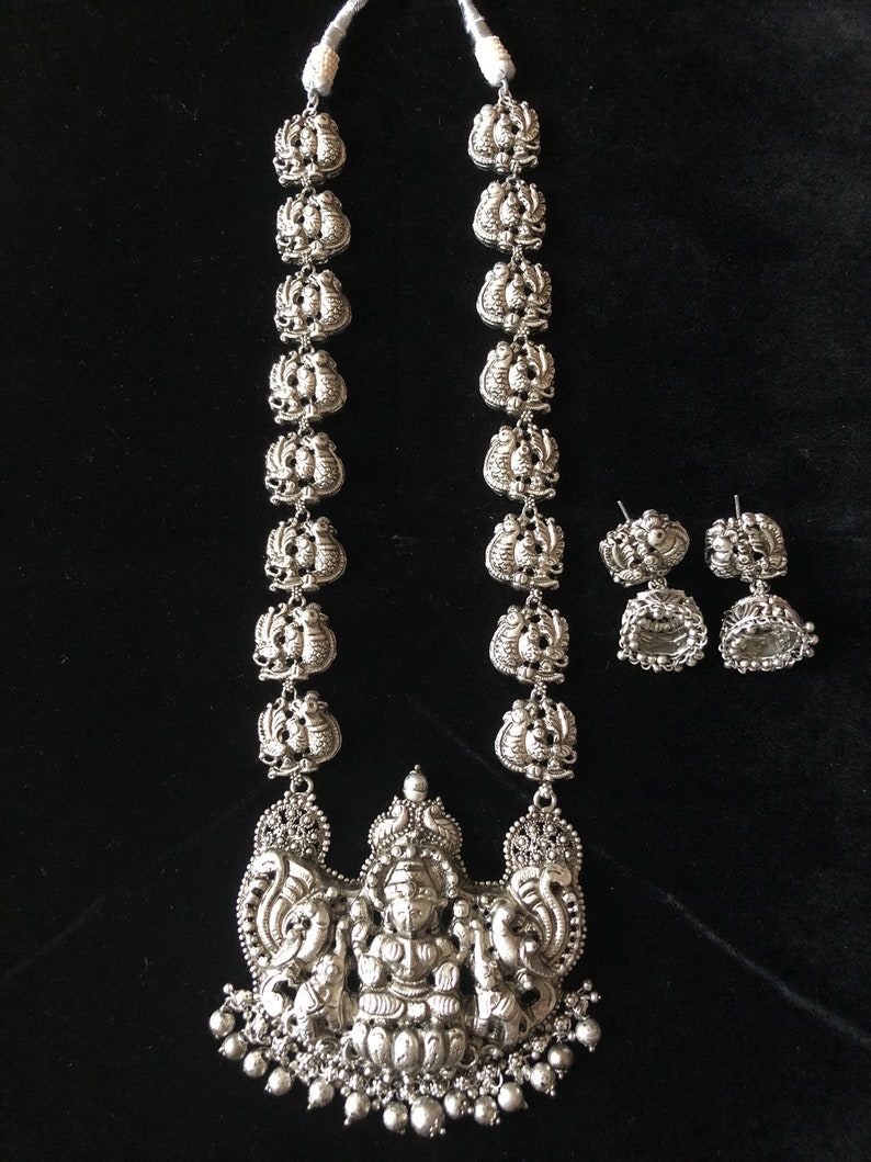 Iconic Collection|Traditional Collection Trending Matte Silver Peacock Pendant Jewelry Set Ethnic Vibe Unique Designs Designer Jewelry