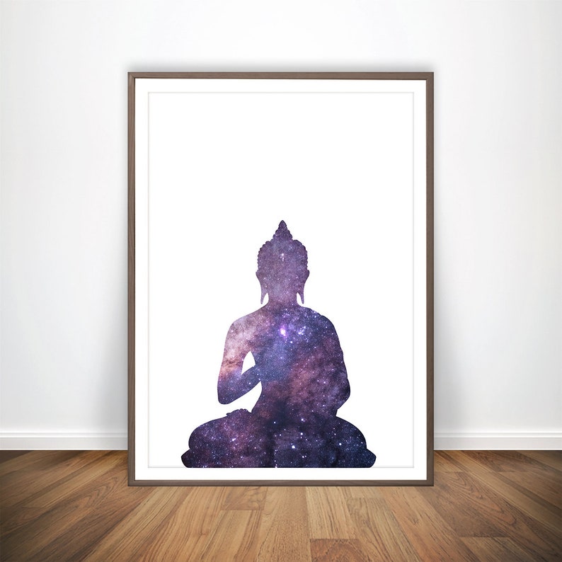 Buddha Poster Print Art Buddhist Decor Wall Meditation Buddah Buddhism Zen Painting Asian