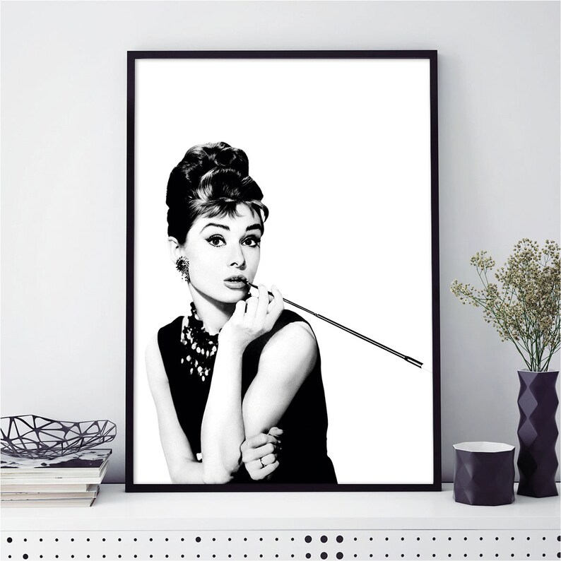 AUDREY HEPBURN POSTER Breakfast at Tiffan/'s BW 24x36