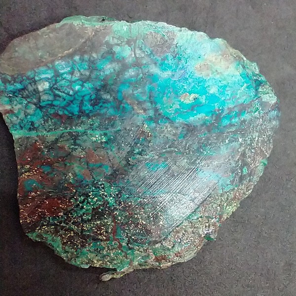 Chrysocolla Slab, Arizona Chrysocolla with Cuprite.