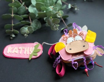 Libro de fieltro tranquilo personalizado de 6 meses a 2 años, libro de fieltro educativo, libro de sentimiento ocupado, libro de actividades para bebés, libro tranquilo. Juguetes de actividad