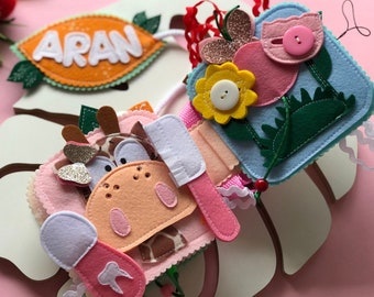 Libro de fieltro tranquilo personalizado de 6 meses a 2 años, libro de fieltro educativo, libro de sentimiento ocupado, libro de actividades para bebés, libro tranquilo. Juguetes de actividad