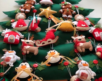 decorative fir tree made of felt. christmas decor. felt tree