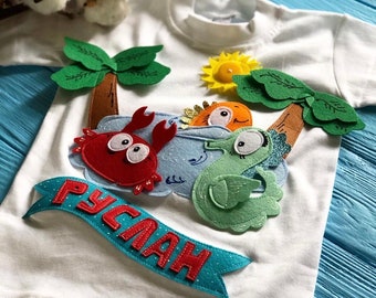 Shirt for kid's from 1 to 8 years with felt application,personalised gift,soft cotton T-shirt for baby,onesies for baby,baby shower gift