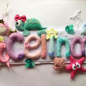 Name garland Kids Door Sing Name Garland Kids room decor Nursery decor Felt letters Felt name garland-Custom name garland name banner image 2