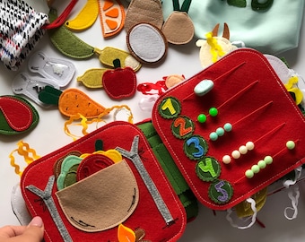 Libro tranquilo. Libro de fieltro, libro de actividades para bebés, libro sensorial tranquilo personalizado, libro de fieltro suave para niños, libros de fieltro, habilidades motoras, juguetes Montessori