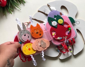 Libro tranquilo de sentimiento personalizado de 6 meses a 2 años, libro de fieltro, libro ocupado, libro de actividades para bebés. Libro tranquilo. actividades sensoriales