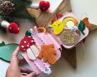 Libro de fieltro tranquilo personalizado de 6 meses a 2 años, libro de fieltro educativo, libro de sentimiento ocupado, libro de actividades para bebés, libro tranquilo. Juguetes de actividad