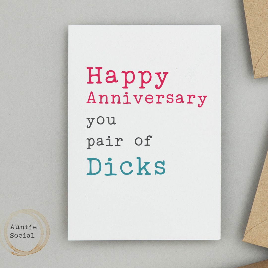Rude Anniversary Card: Funny Couples Card by Auntie Social - Etsy