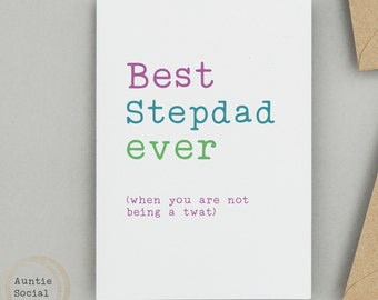 Funny Stepdad Card: Rude Father's Day Card