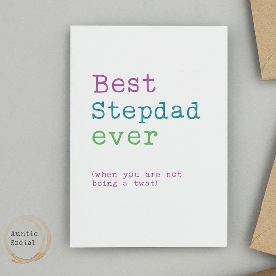 Funny Stepdad Card: Rude Father's Day Card
