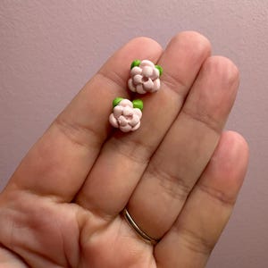 Pink flower studs