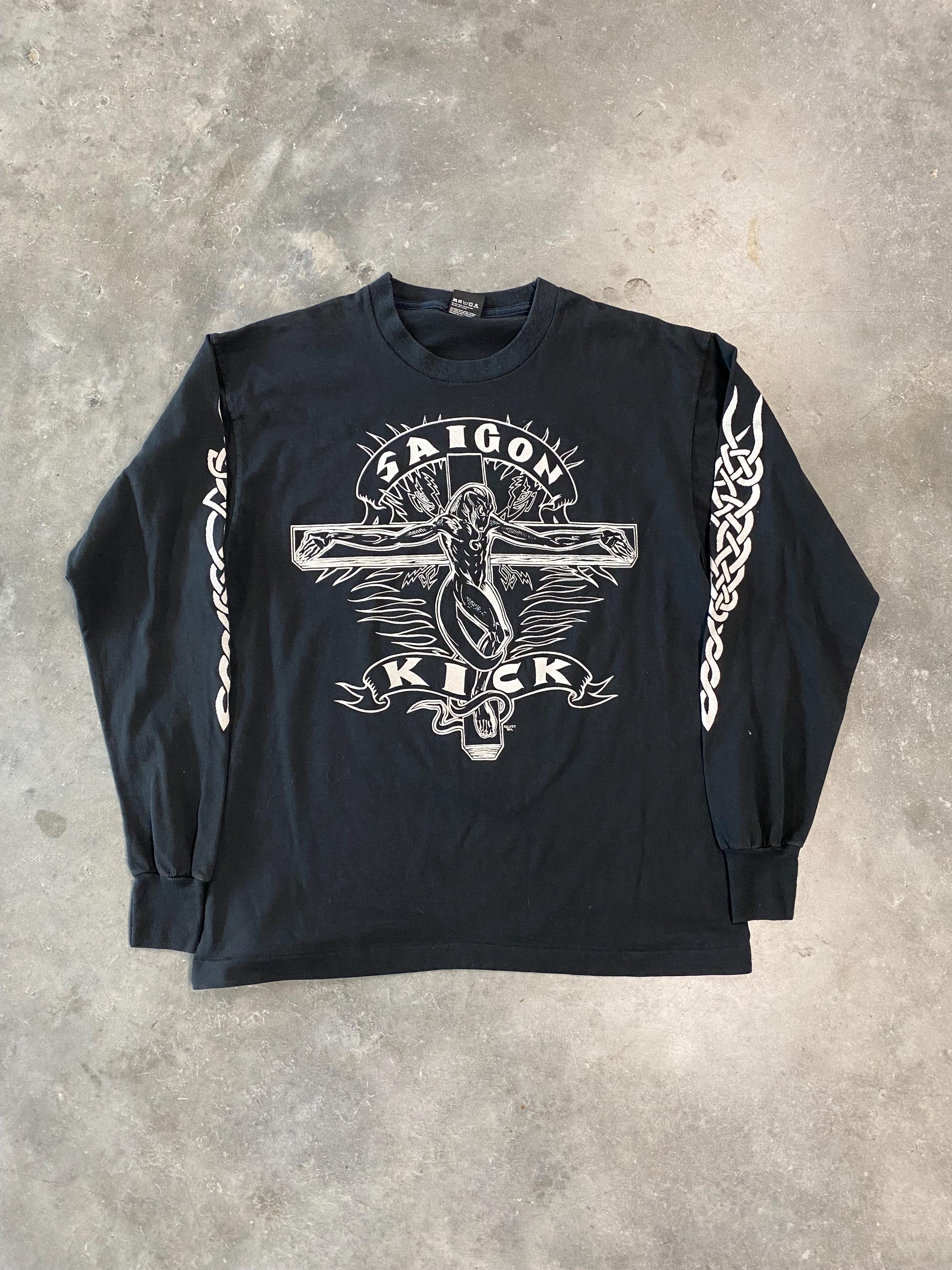 Vintage 90s Saigon Kick Long Sleeve Shirt Size Large Metal Band 