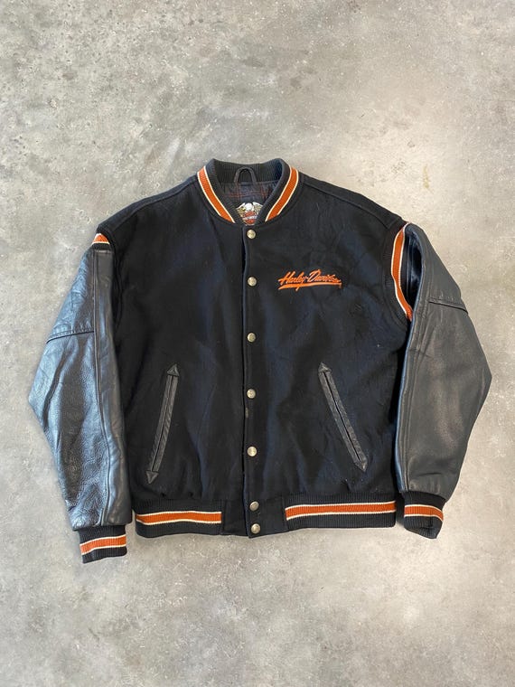 Harley Davidson Varsity Jacket Size Large - Etsy