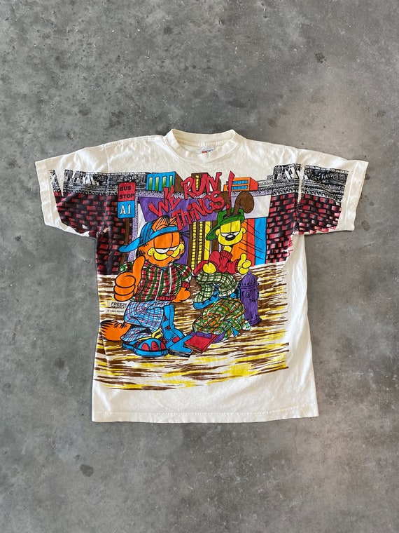 Vintage 1994 Garfield All Over Print Freeze NY T-S