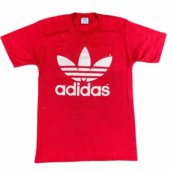 Vintage 1970s Red Adidas Trifoil T-shirt