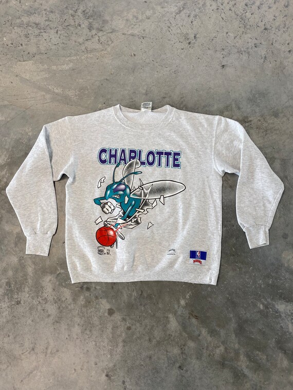 Vintage Charlotte Hornets Shirt Aerial Assault Big Logo Full Art Tee mens XL