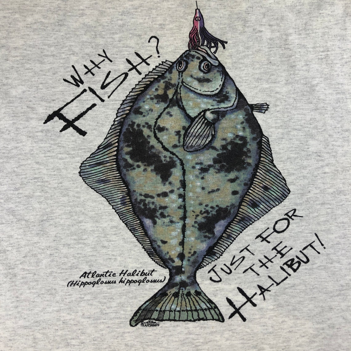 Vintage 90s Why Fish Just For the Halibut TShirt Size XL Etsy